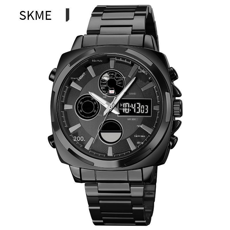 Phong cách mới nhất Skmei/Shijimei thời trang dạ quang đa chức năng đồng hồ nam bán chạy thể thao ngoài trời màn hình đôi đồng hồ điện tử nam