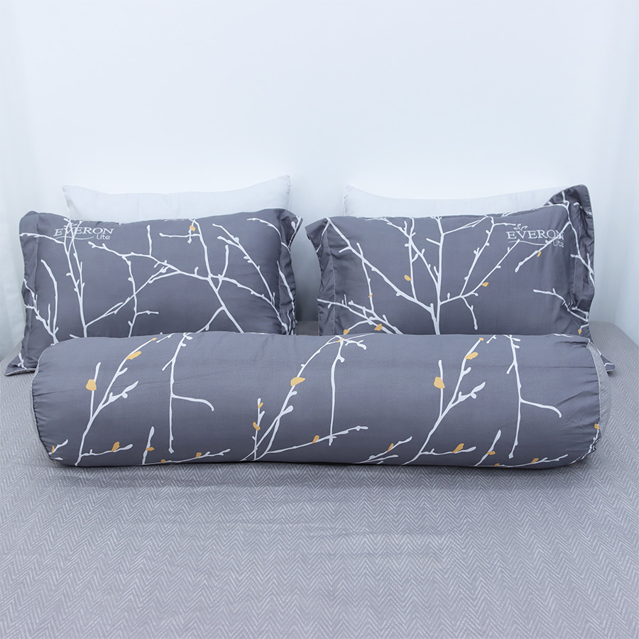 Bộ ga giường Everon Lite ELM 102 Microfiber Xám (4 món)