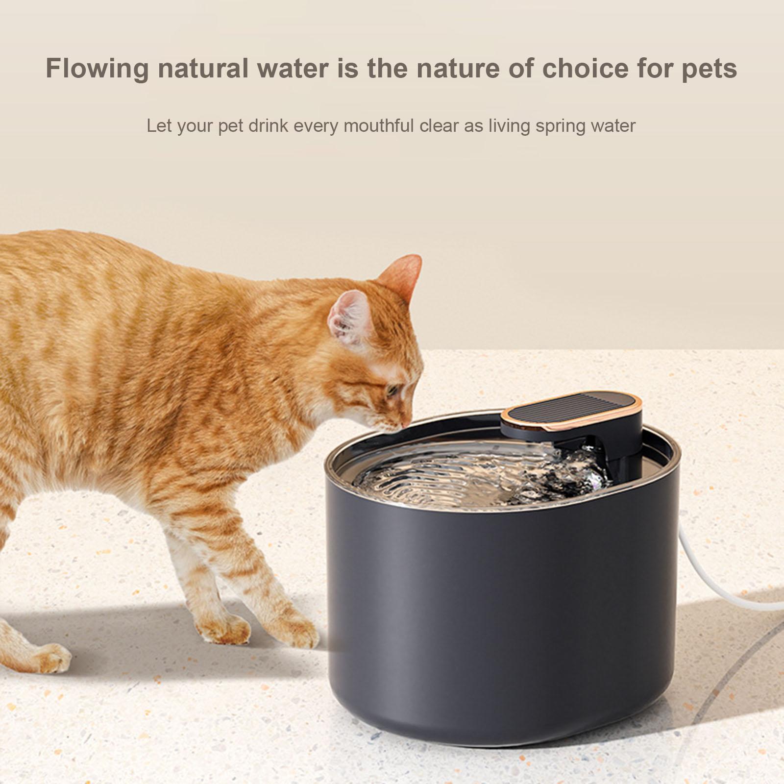 Cat Water Fountain Dog Drinking Bowl Quiet Automatic Water Pet Dispenser Dark