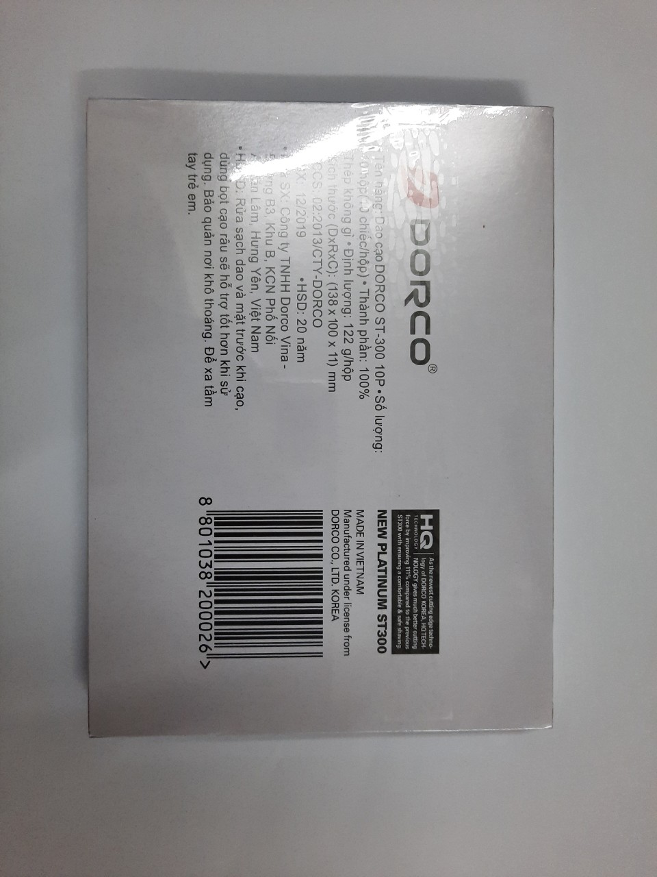 100 lưỡi dao lam Dorco St300 HQ cạo râu cực sắc