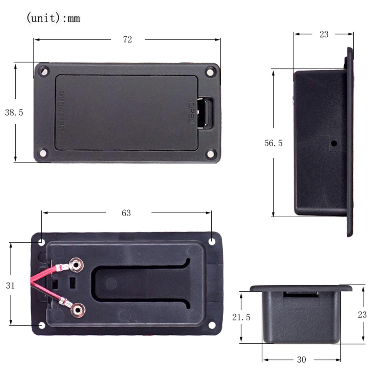 2x 9V Battery Cover Battery Box Case Compartment for Active Guitar Bass Accs