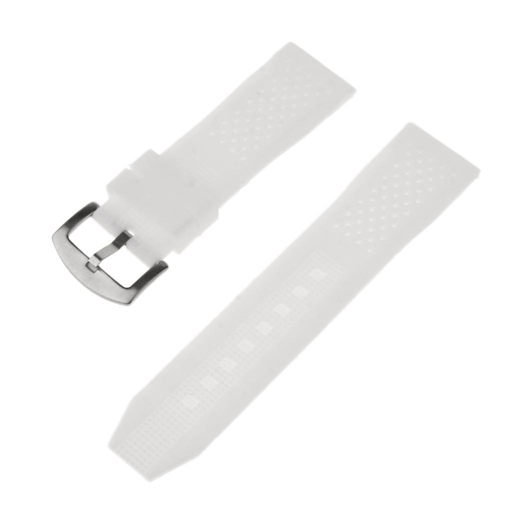 Silicone Watch Band Soft Rubber Replacement Strap Belt Waterproof White