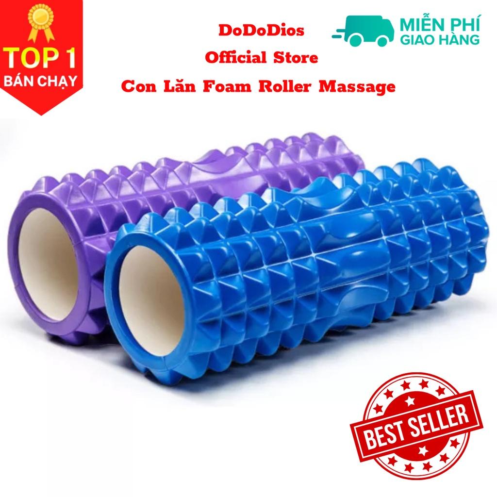 Con Lăn Yoga DoDoDios Massage Foarm Roller giúp Giãn Cơ Có Gai Cao Cấp Màu Xanh Dương