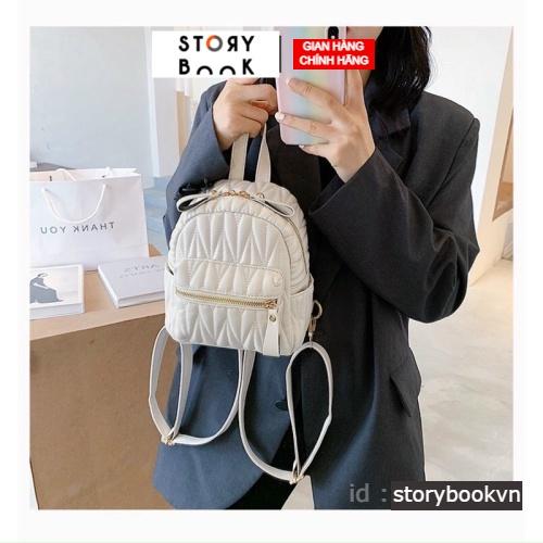 Balo mini nữ, Balo đi chơi đi du lịch đẹp trần chỉ chéo size 20 phong cách vintage siêu xinh STORYBOOK