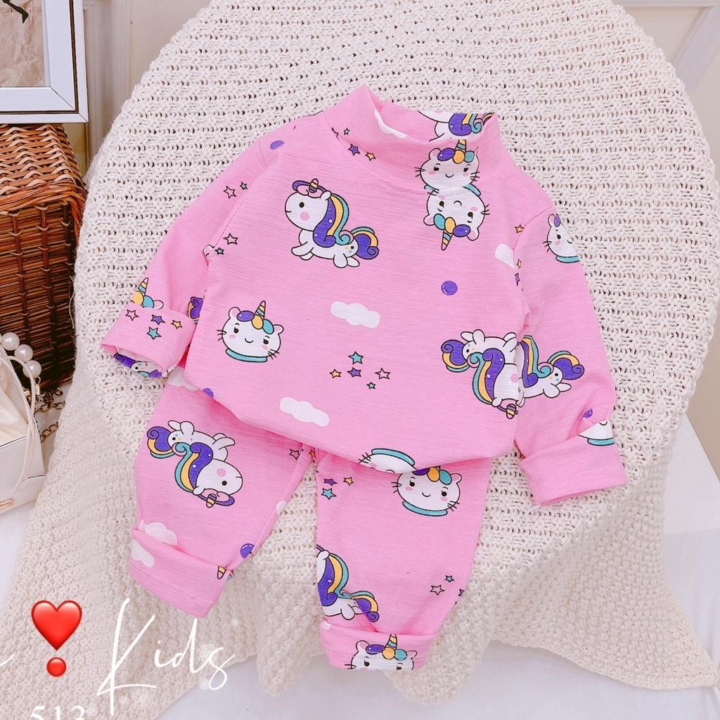 Bộ dài tay cổ lọ cho bé gái 8-20kg