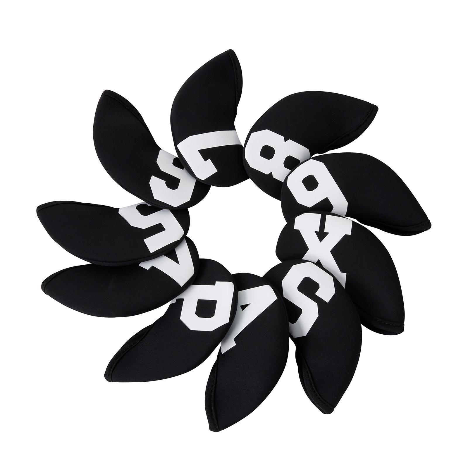 10Pcs Golf Iron Covers Set, Iron putter Club Head Covers for Golf Accessory