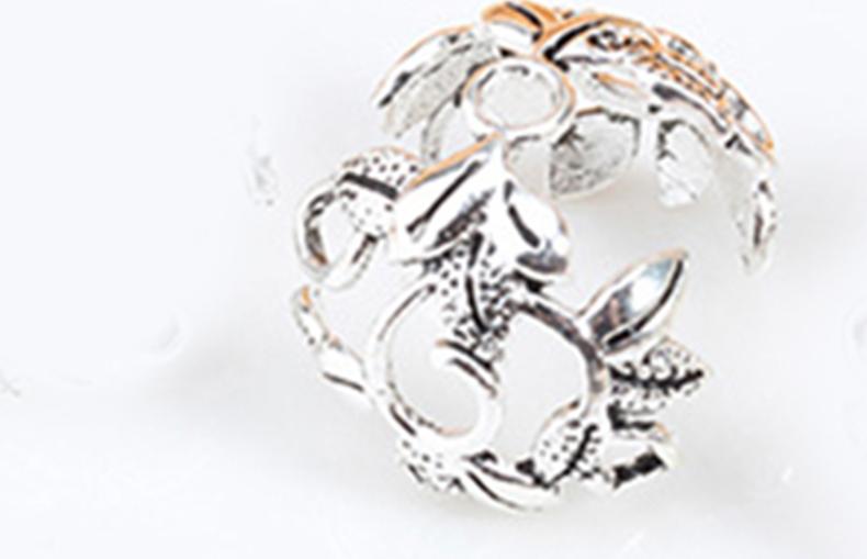 Combo charm bạc hoa ôm hạt xỏ ngang - Ngọc Quý Gemstones