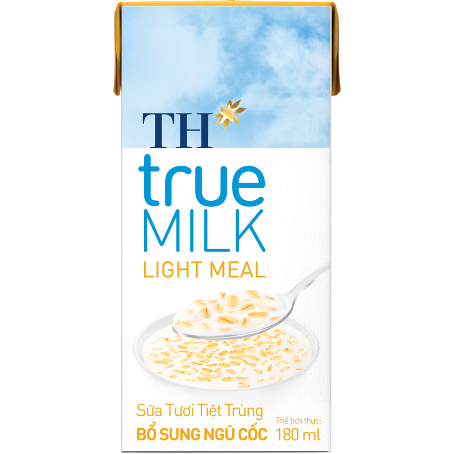Thùng 48 Hộp Sữa Tươi Tiệt Trùng Ngũ Cốc TH True Milk Light Meal 180ml