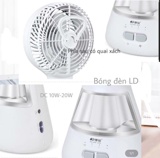 QUẠT TÍCH ĐIỆN ÔNG TÂY KM-F0296 CÓ ĐÈN LD , QUẠT SẠC TÍCH ĐIỆN ĐỂ BÀN , QUẠT TÍCH ĐIỆN MINI