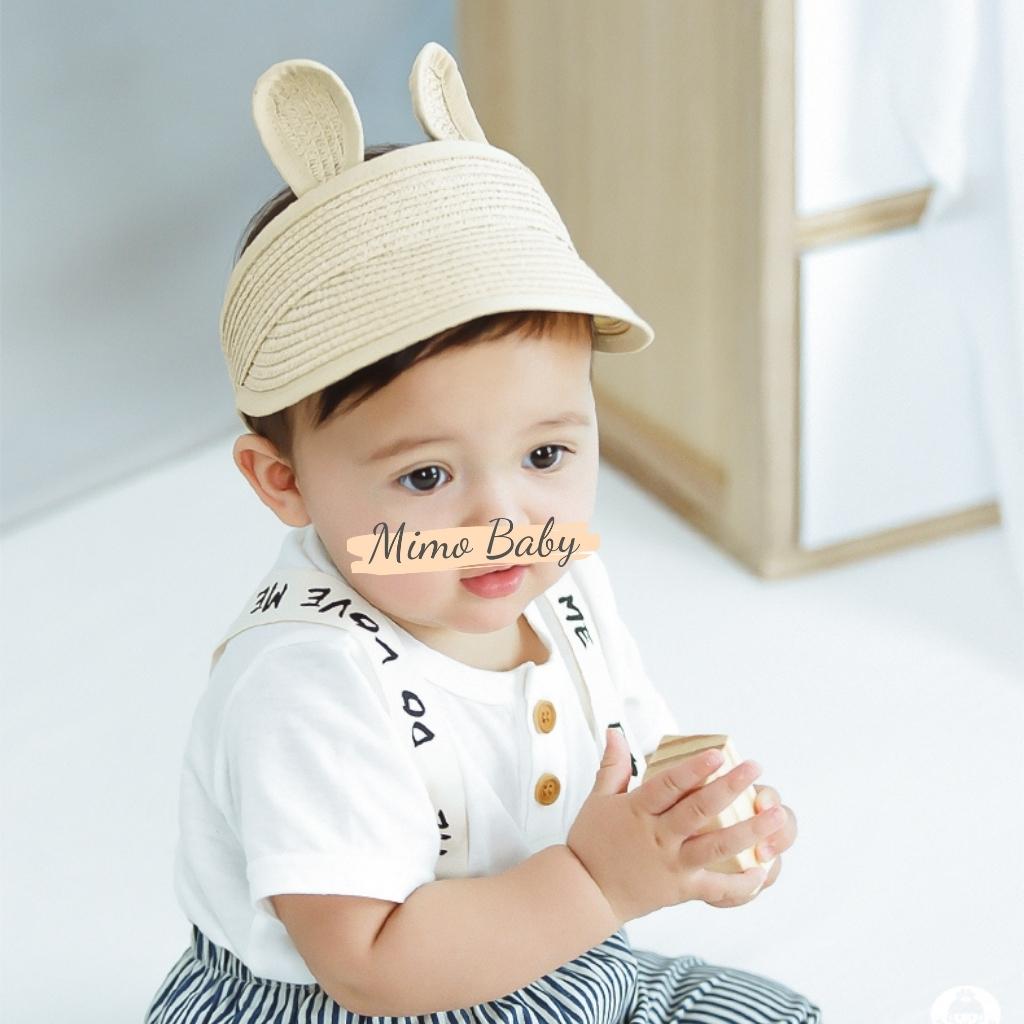 Mũ cói nửa đầu gắn tai thỏ dễ thương cho bé MH111 Mimo Baby