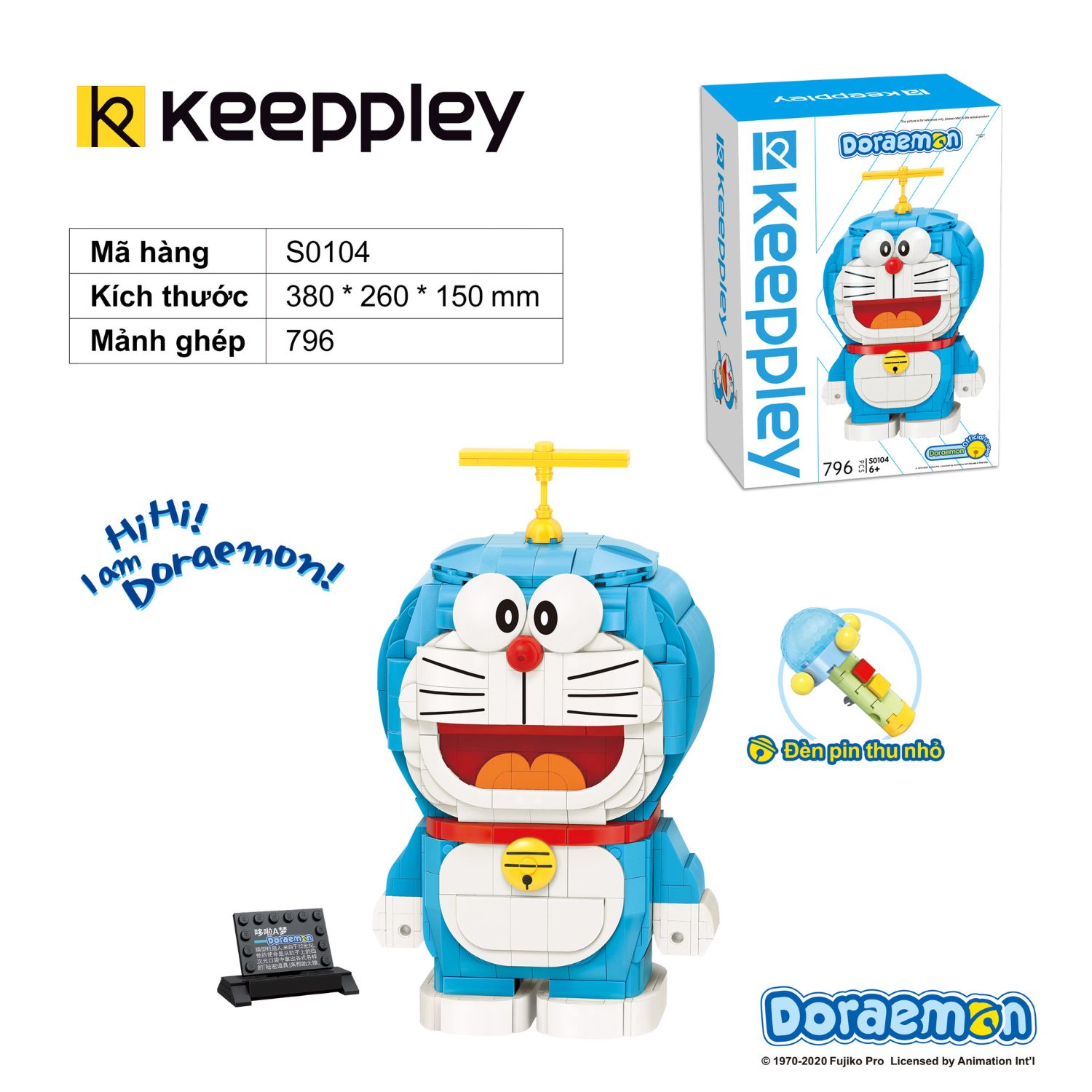 Đồ Chơi Lắp Ráp KEEPPLEY Doraemon S0104 - Herbie Toys