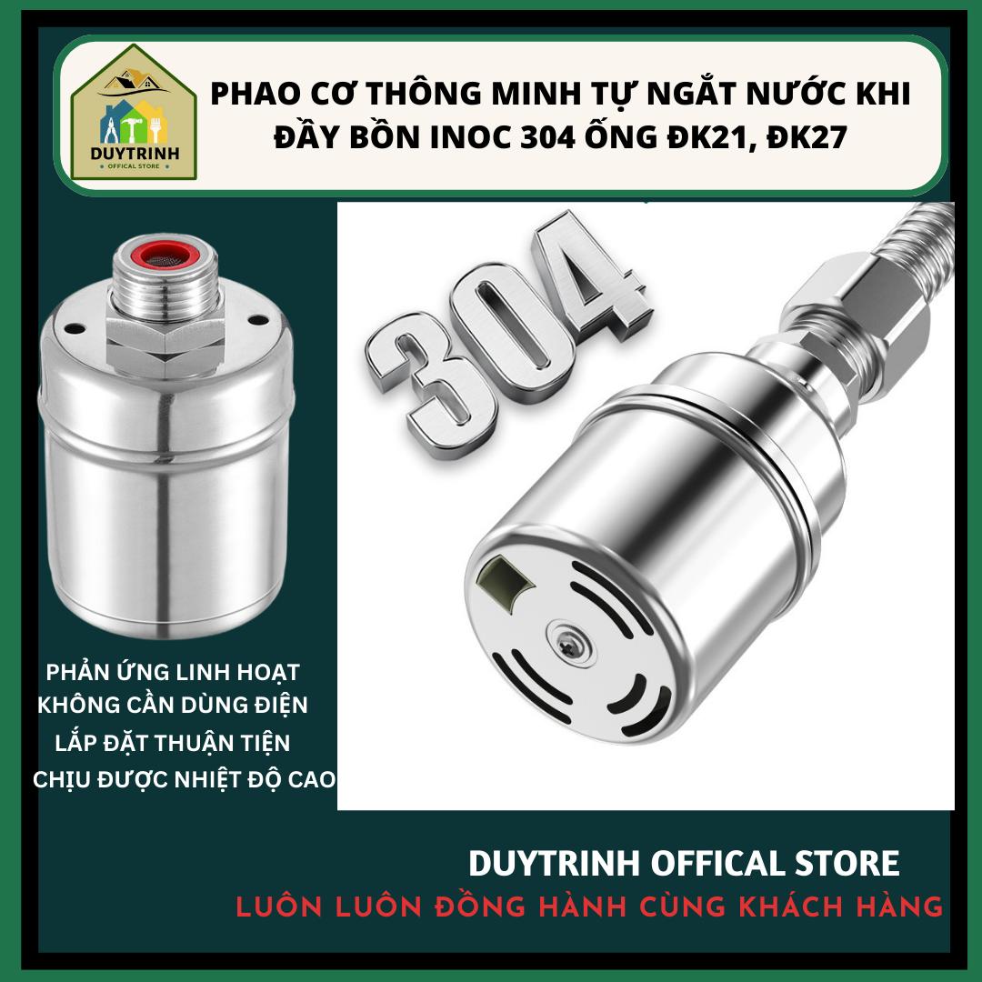 Phao Nước Chống Tràn Mini Tự Động, Van Cơ Nước Tự Ngắt Khi Đầy, Điều Chỉnh Mực Nước, Chất Liệu Inox 304 Bền Đẹp Không Gỉ