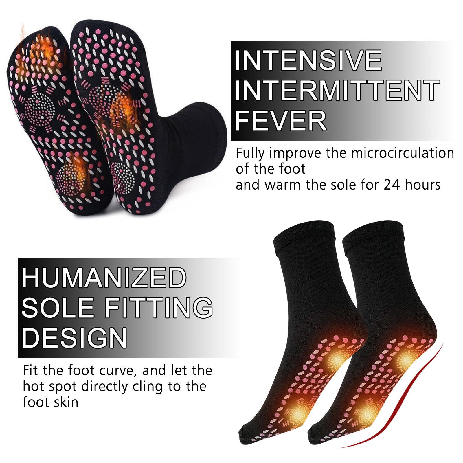 South Moon 1 pair of Self-heating Massage Socks Skin-friendly Breathable Foot Warmers for Men Women Outdoor Skiing Camping Hiking