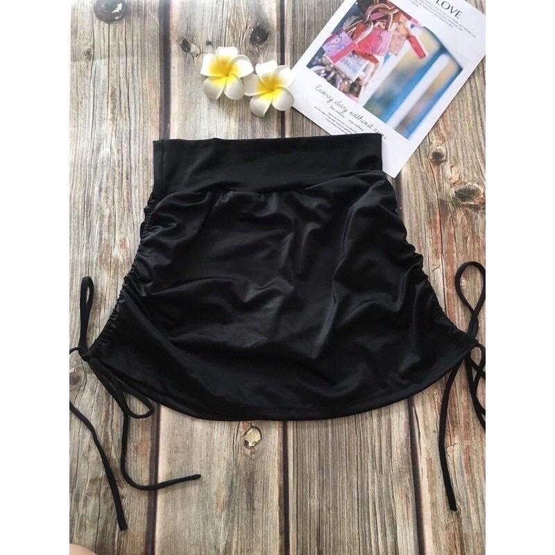 Váy short dây rút, váy bơi lẻ màu đen thời thượng 2022 (Vải dày đẹp)
