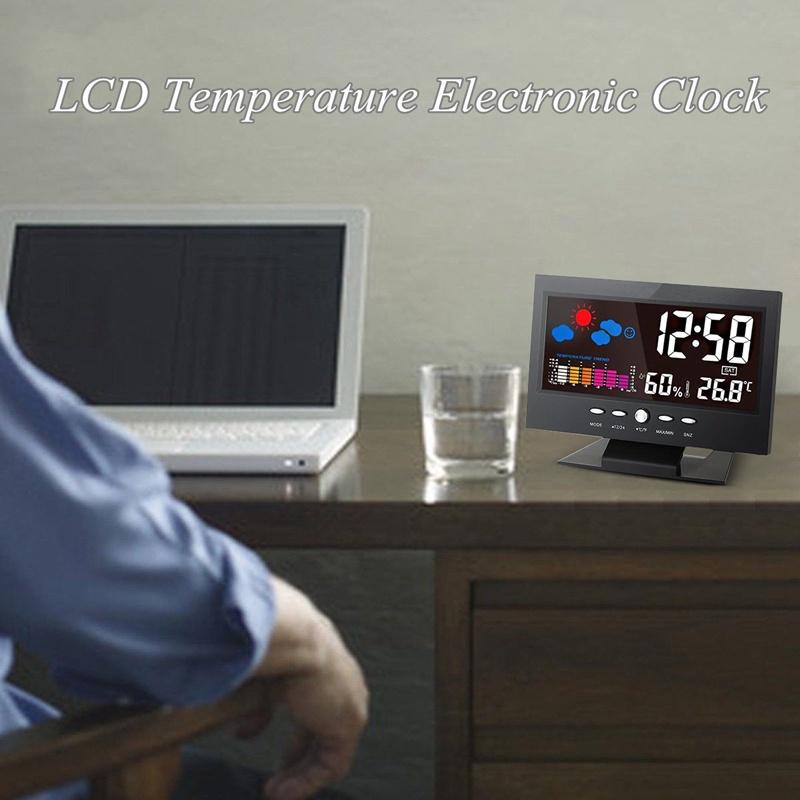 Đồng hồ để bàn màn hình led cảm ứng giọng nói báo thức , báo nhiệt độ nhiều chức năng mẫu mới sang trọng
