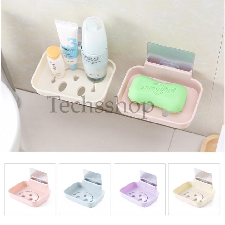 Kệ Đựng Xà Phòng Dán Tường Hình Mặt Cười - Khay Để Xà Bông Không Khoan Tường