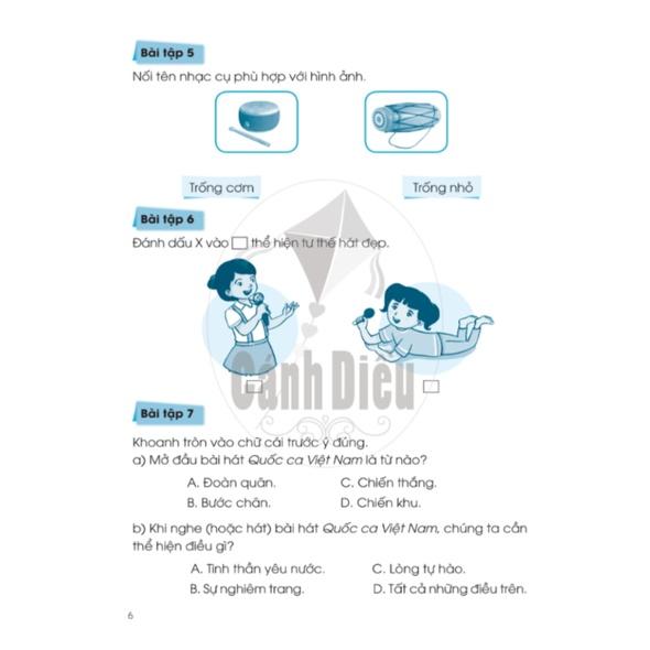 Vở Thực Hành Âm Nhạc lớp 1 - Cánh Diều