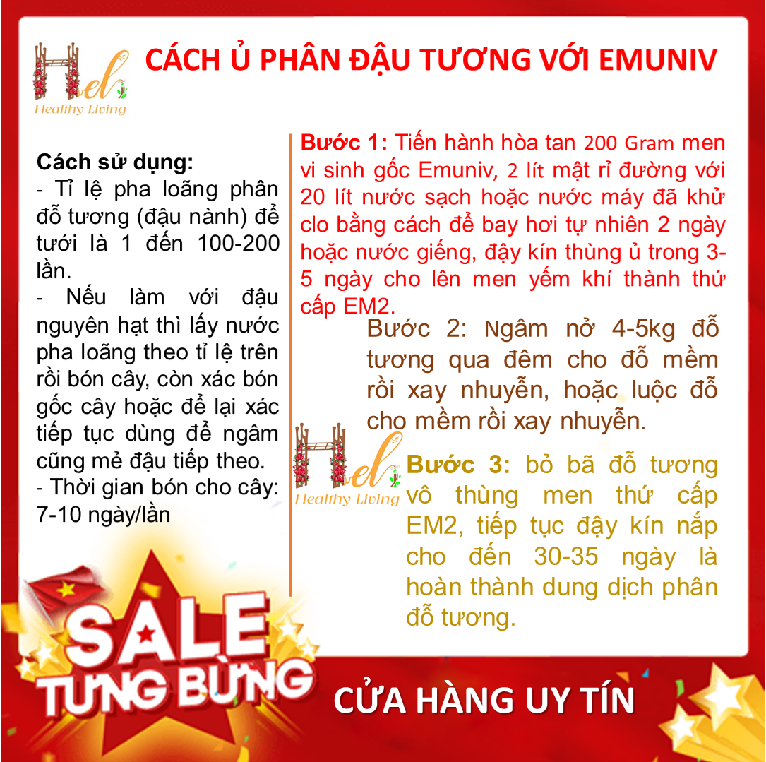 Chế Phẩm Vi Sinh EM EMUNIV / EMZEO Dùng Ủ Phân Cá, Ủ Rác Thải Hữu Cơ, Chuyển Hóa Phân Bón, Ủ Bánh Dầu, Ủ Phân Đậu Tương