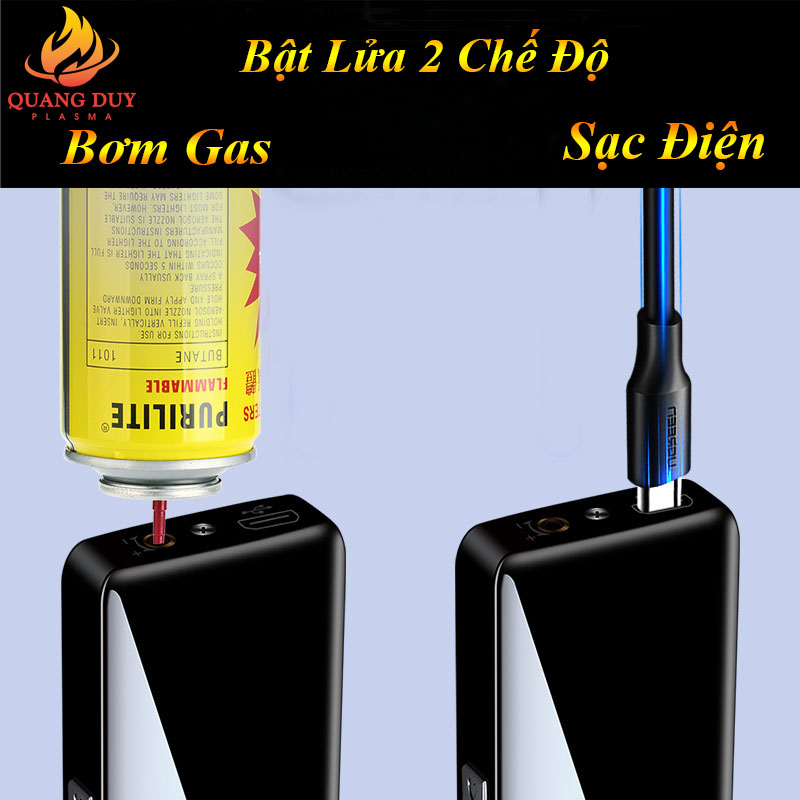 Bật lửa điện 2 chế độ vừa điện plasma vừa khò gas độc lạ