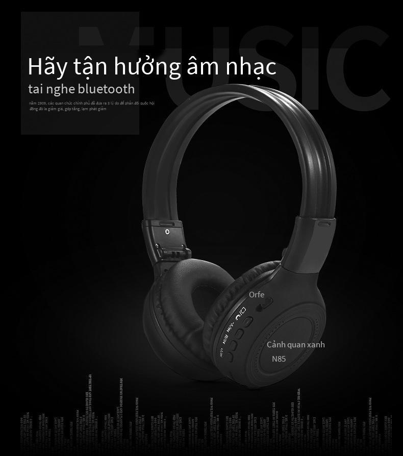 Khuyến mại N85 không dây gắn trên đầu thẻ tai nghe bluetooth thể thao tai nghe cuộc gọi không dây tai nghe âm thanh nổi có thể FM