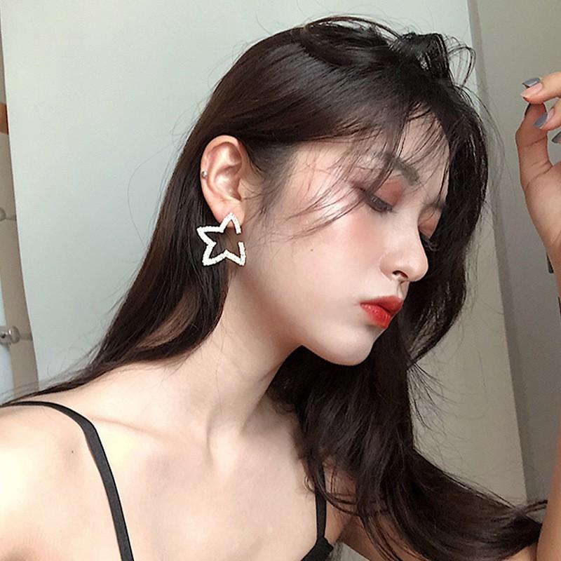 Khuyên tai hình ngôi sao bản lớn, kết đá thời trang, cá tính HT657 - Culi accessories