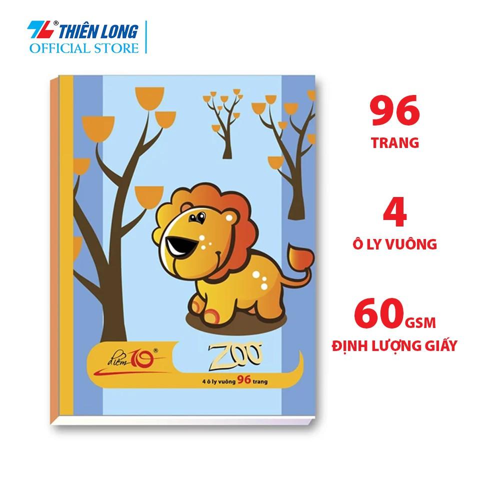 Combo 10 Tập học sinh 96 trang Thiên Long Điểm 10 NB-028- 96 trang - 4 ôly vuông