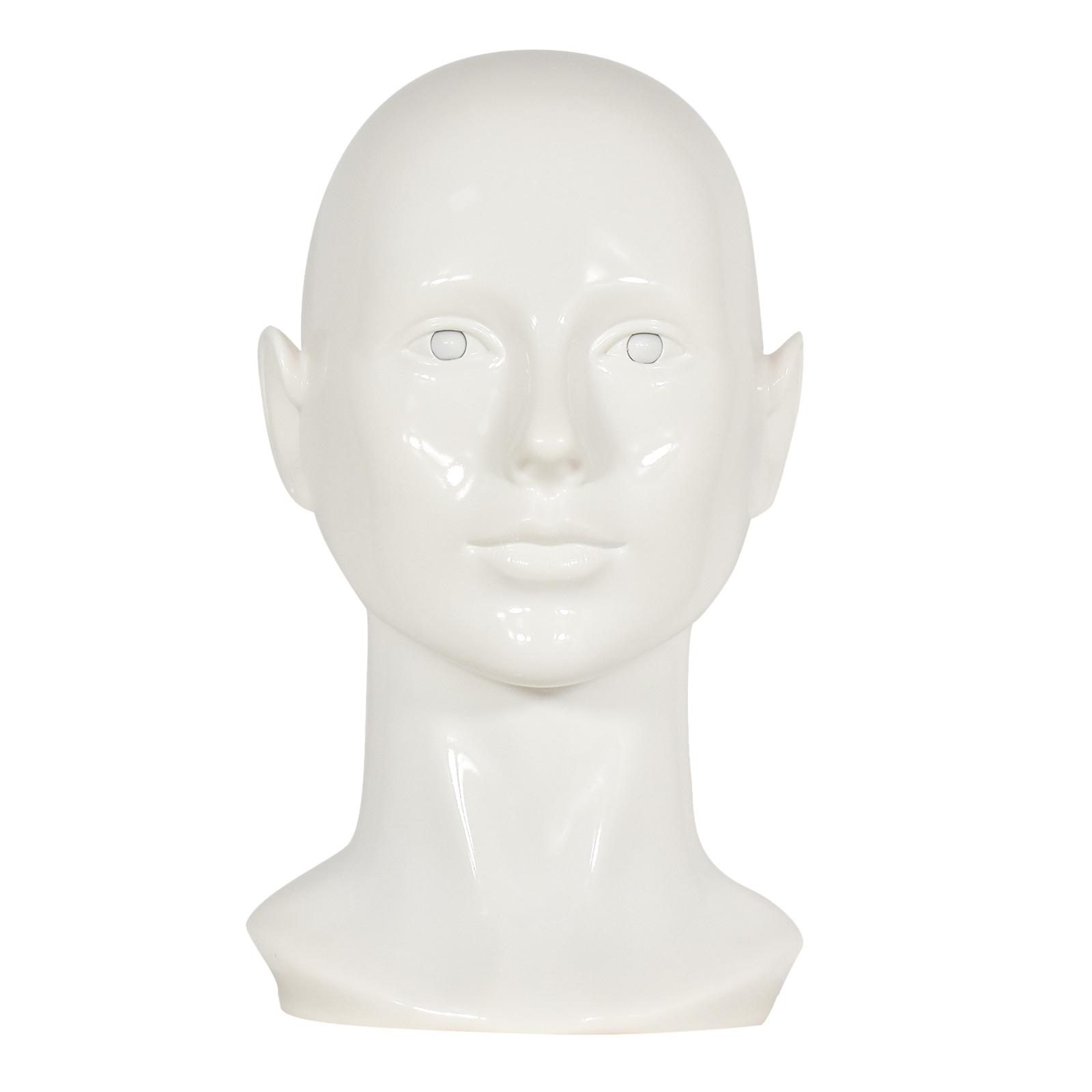 Female Plastic PVC Mannequin Head Model Hat Wig Display Stand Rack - White