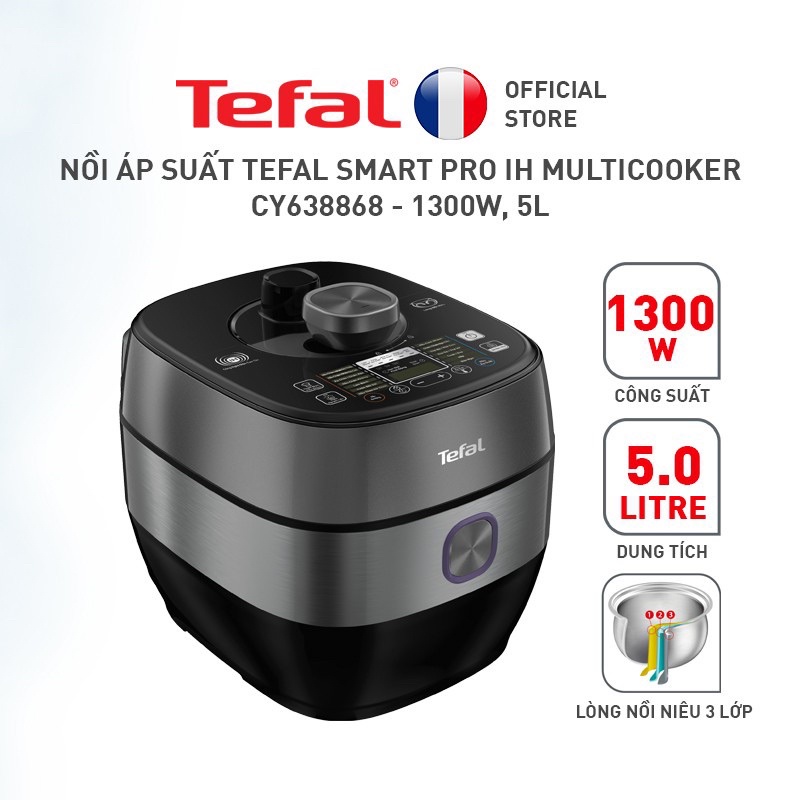 Nồi áp suất điện đa năng 5L cao tần Tefal CY638868 - Hàng chính hãng