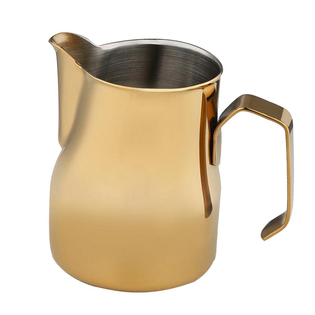 Stainless Steel Coffee Frothing Milk Jug Pull Flower Cylinder Cup