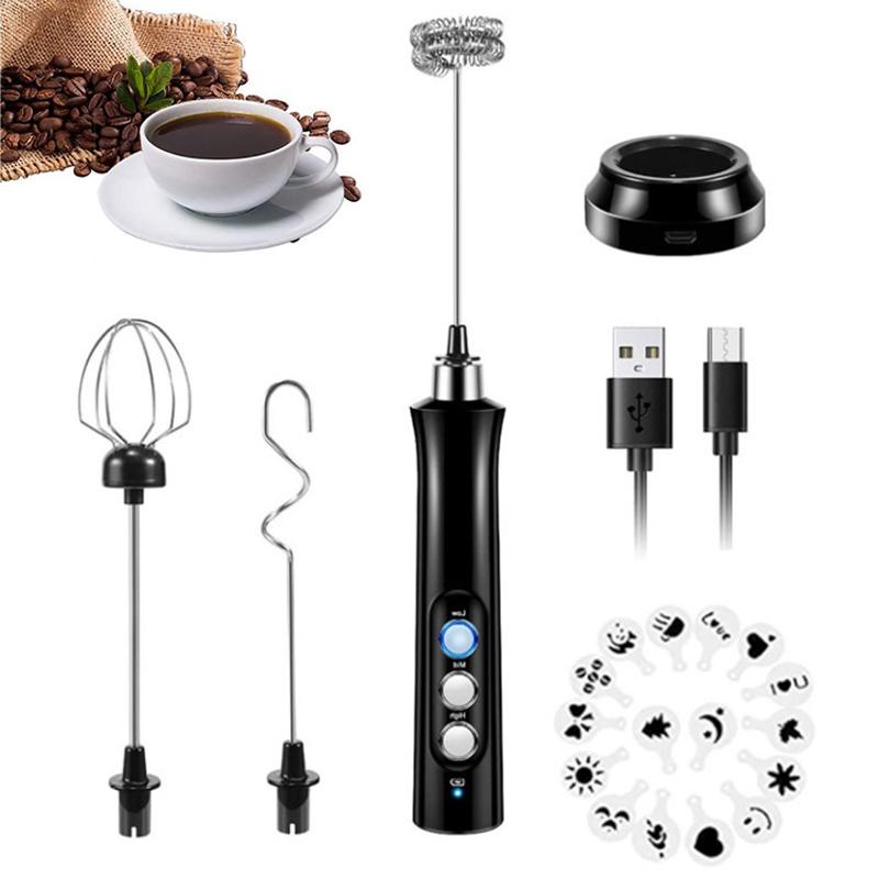 Cầm Tay Điện Trộn Xay Sinh Tố Bọt Sữa Cà Phê Cappuccino Phối Dụng Cụ USB Sạc Không Bong Bóng Máy Làm Đánh Di Động