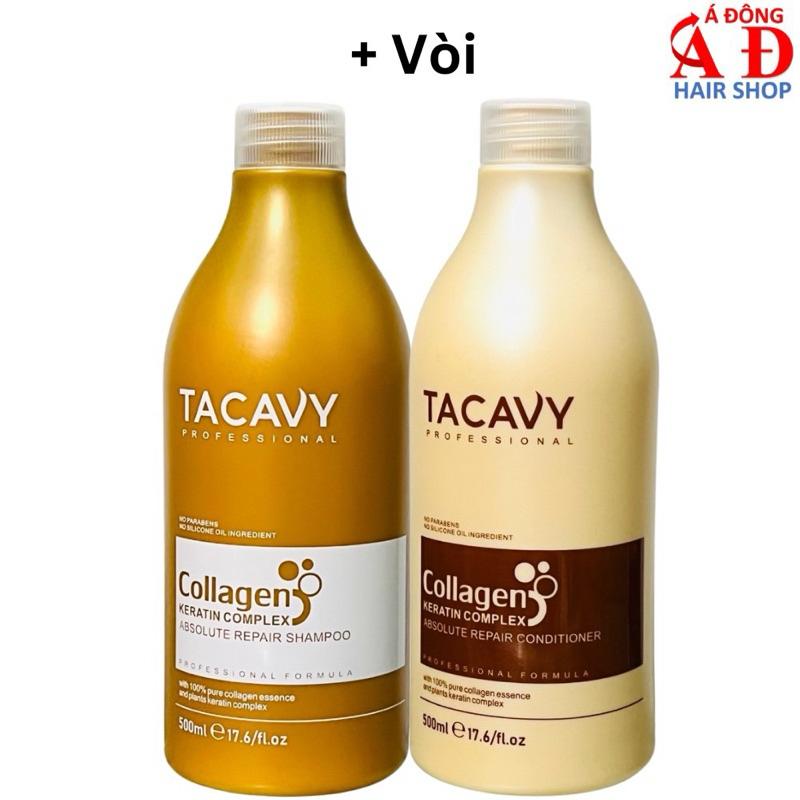 BỘ DẦU GỘI XẢ TACAVY COLAGEN KERATIN COMPLEX PHỤC HỒI MỀM MƯỢT GIẢM GÃY RỤNG HƯƠNG THƠM