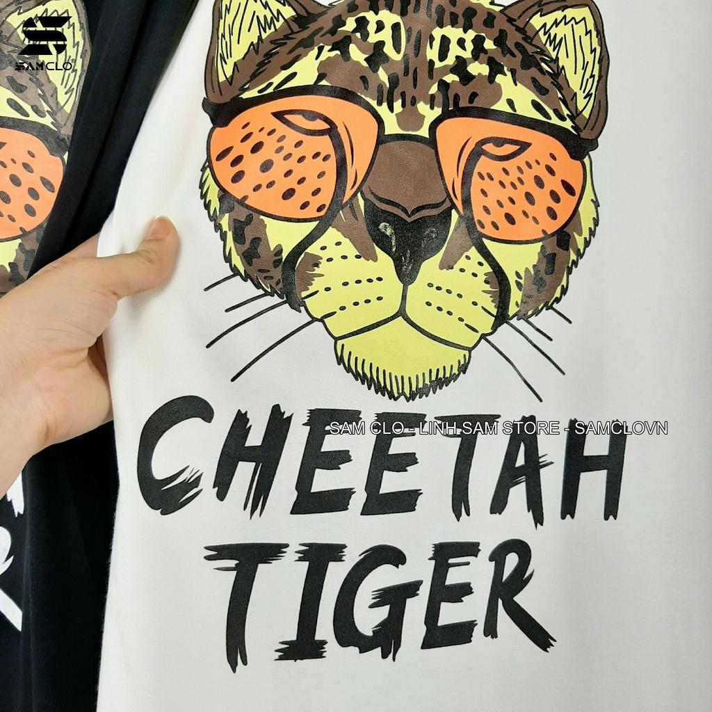 Áo thun tay lỡ nam nữ SAM CLO phông form rộng dáng Unisex, mặc lớp, nhóm, couple in hình ĐẦU CỌP chữ TIGER