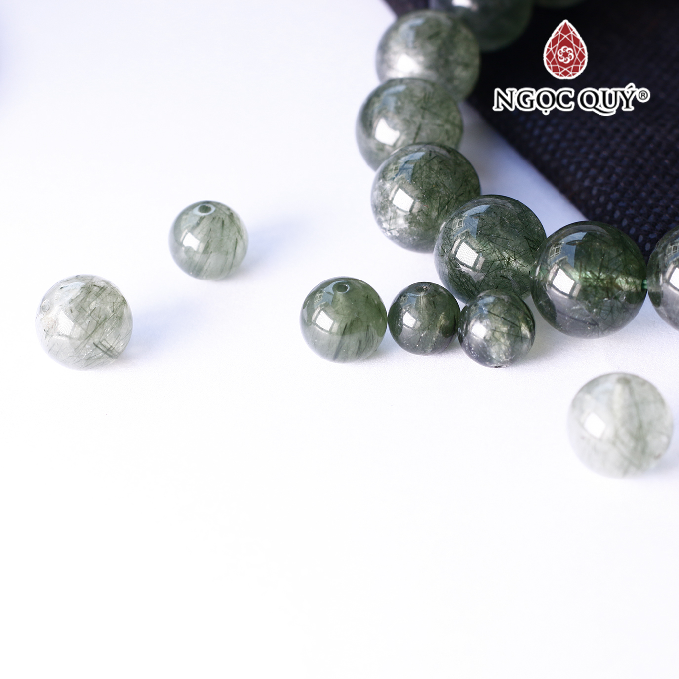 Hạt Lẻ Đá Thạch Anh Tóc Xanh Mệnh Hỏa, Mộc - Ngọc Quý Gemstones - 8Mm