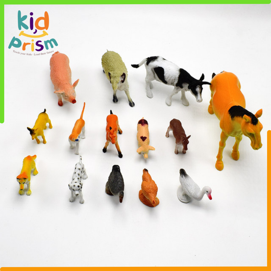 Bộ đồ chơi mô hình gia súc, gia cầm chất liệu nhựa an toàn giúp bé nhận diện các loài vật cơ bản (Giáo cụ Montessori)