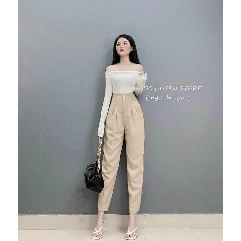 QUẦN BAGGY THỤNG LƯNG CAO SIÊU HOT CHẤT TUYẾT MƯA FORM ĐẸP THỜI TRANG BANAMO FASHION BAGGY THỤNG 2 CÚC 8322