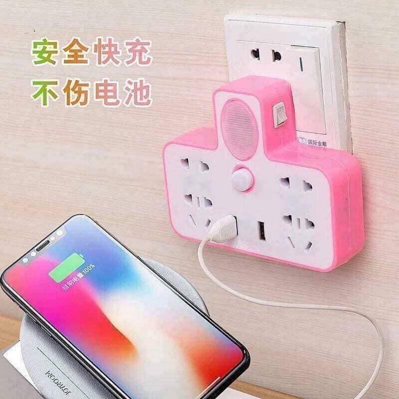 Ổ Điện Cắm Tường USB Kiêm Đèn Ngủ