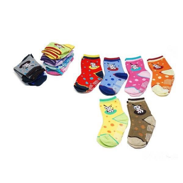 Combo 6 đôi tất chống trơn cho bé (giao màu ngẫu nhiên theo giới tính bé)