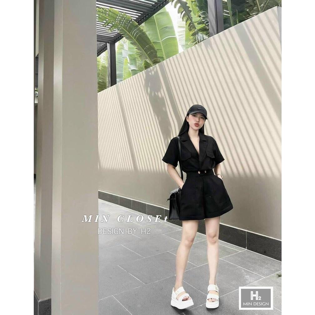 SET BỘ ĐI CHƠI, SET 2 MÓN ÁO SƠ MI CỔ V CÓ VẠT TAY NGẮN PHỐI QUẦN ĐÙI CỰC HOT NHA MẤY NÀNG