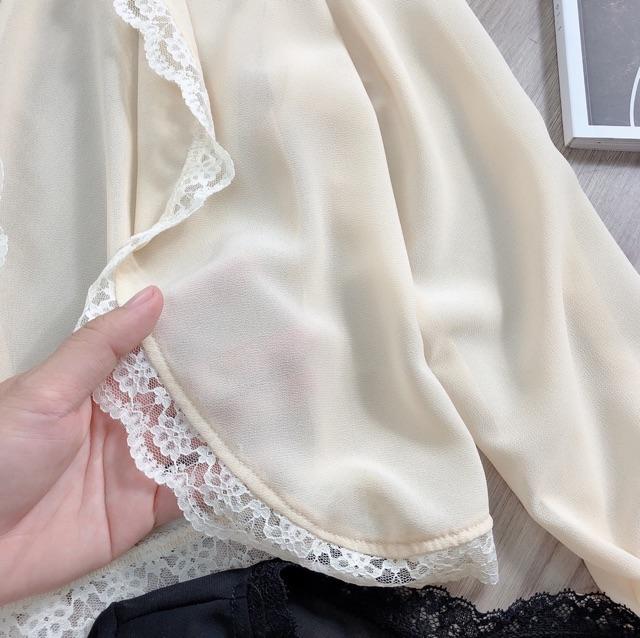 Áo khoác voan lửng dạng cardigan vải voan mỏng
