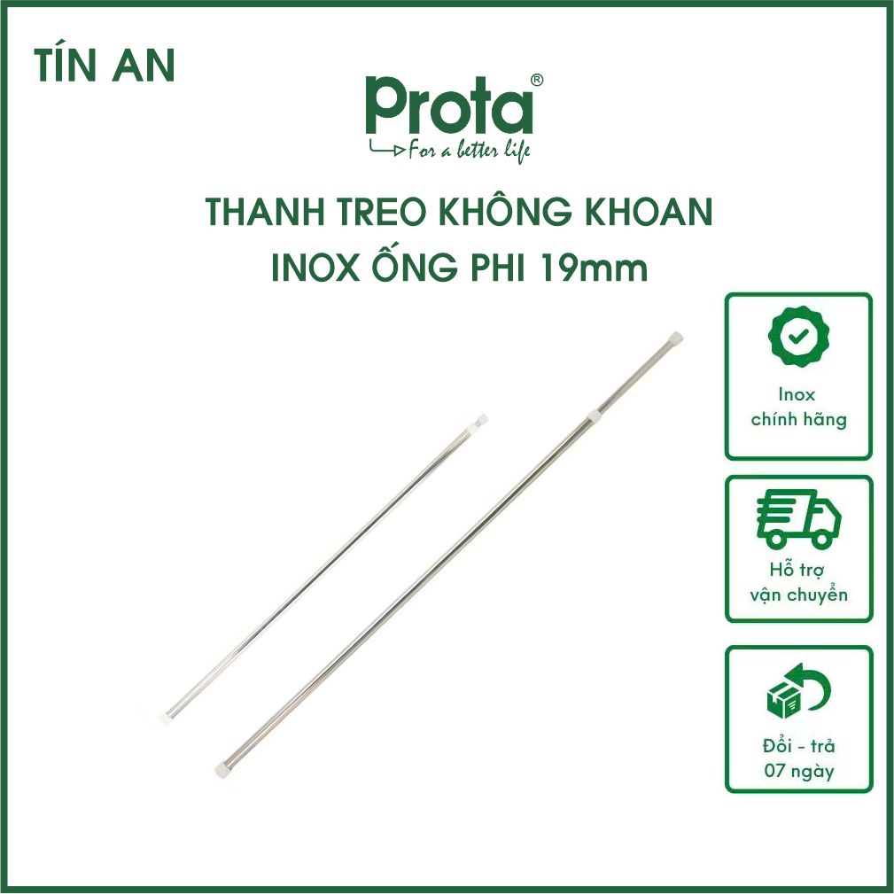 [CHÍNH HÃNG] Prota Thanh treo tường inox đa năng không cần khoan tường ống 19mm - Cam kết 1 đổi 1