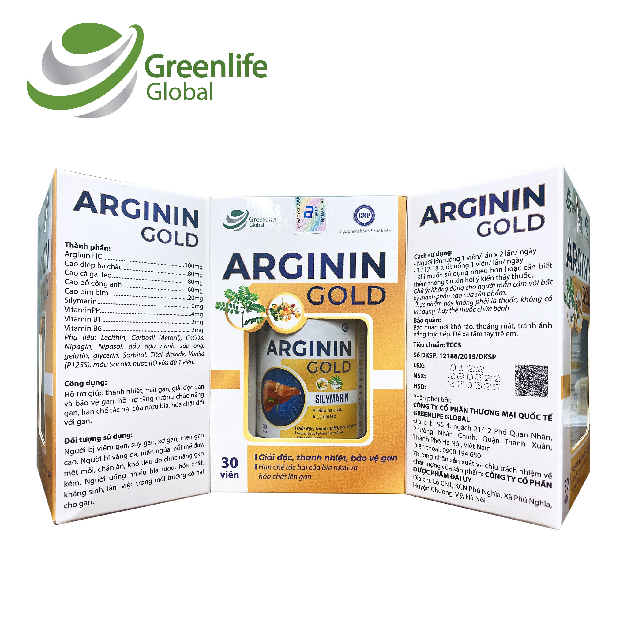 Bổ gan Arginin Gold GreenLife - Thanh nhiệt, giải độc, bảo vệ gan