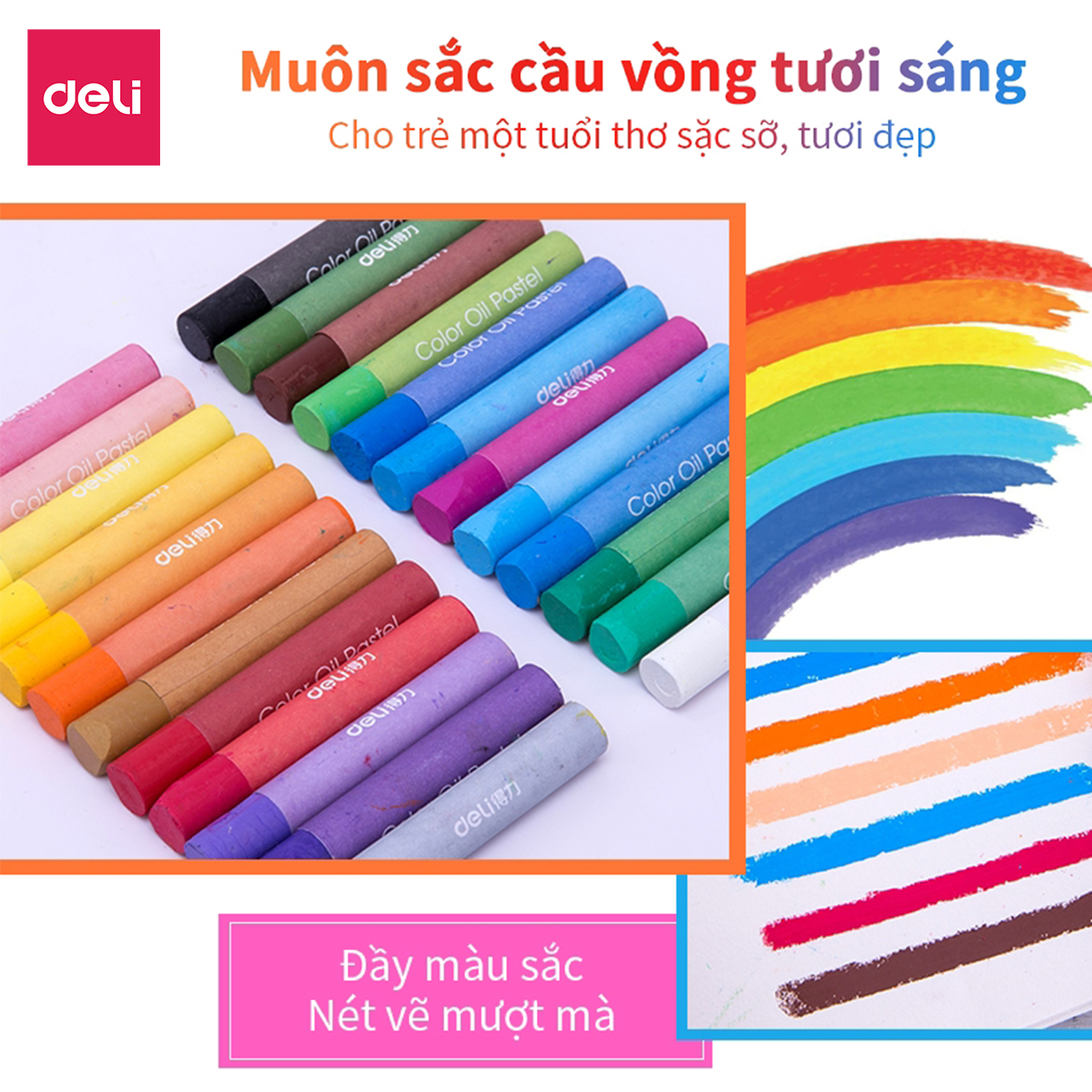 Bút Sáp Dầu Chuyên Nghiệp Deli - Hộp Giấy - 24/36 Màu - 72087 / 72088