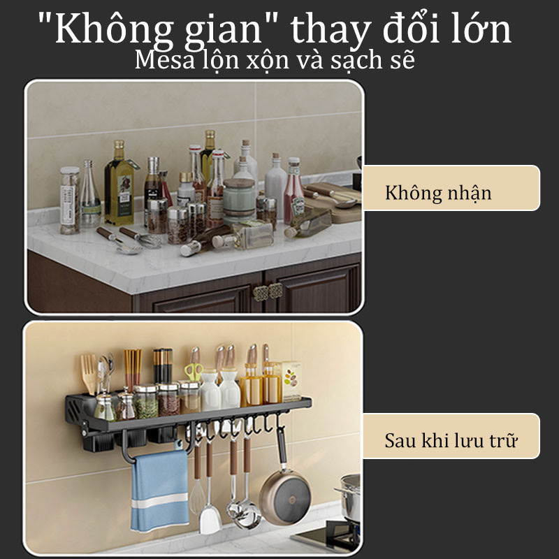 Giá Treo Đồ Nhà Bếp , Gia Vị, Giá Cài Dao, Kéo, Đồ Dùng Nhà Bếp Đa Năng Bằng Inox Không Gỉ
