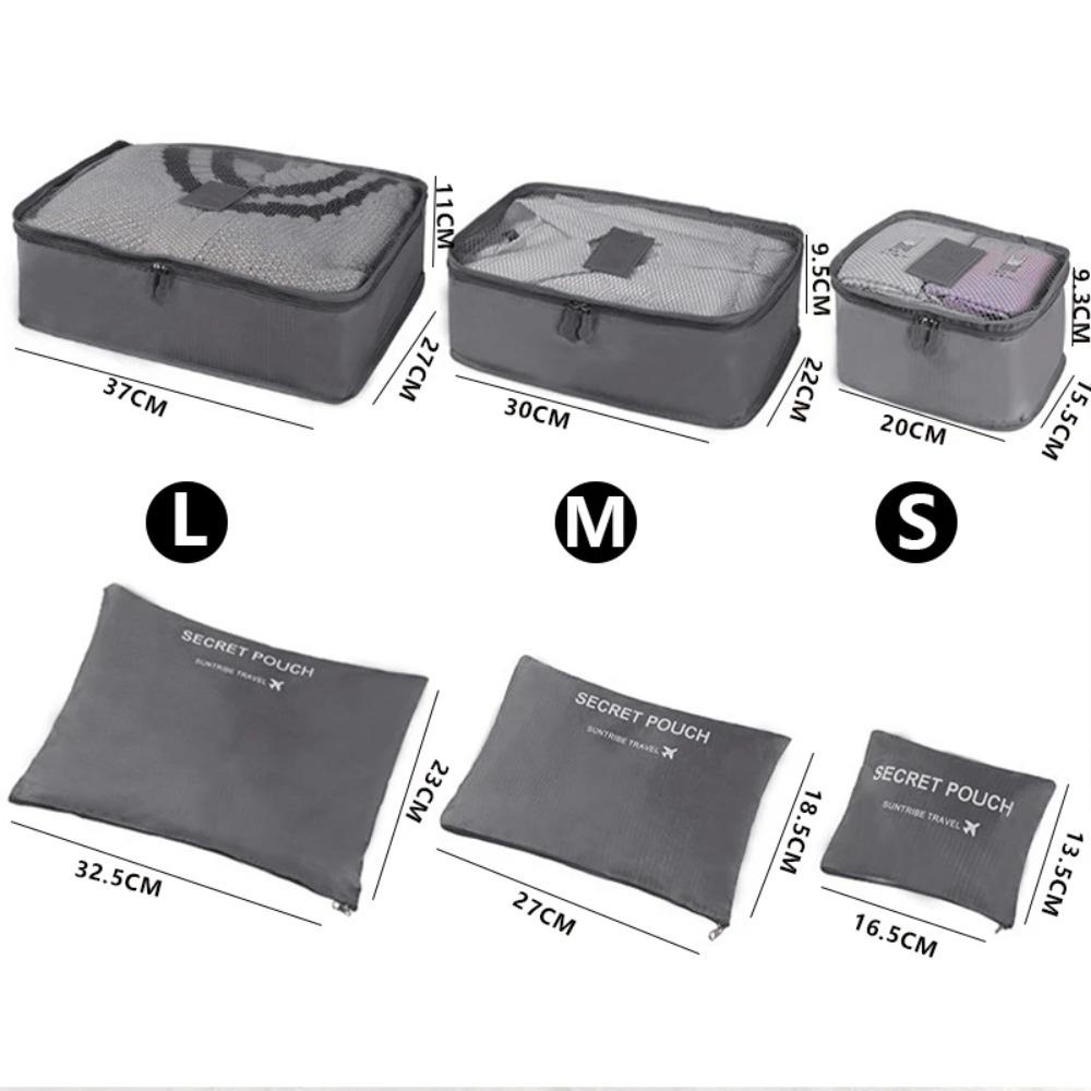 Combo 6 túi đựng đồ du lịch xếp gọn gàng trong vali chống thấm