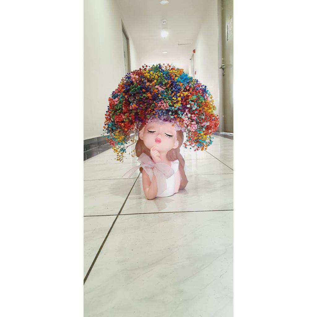 Lọ hoa decor mẫu bình hoa cô gái trang trí nhà cửa cắm hoa khô, trồng sen đá, lọ hoa xinh xắn decor. làm quà tặng