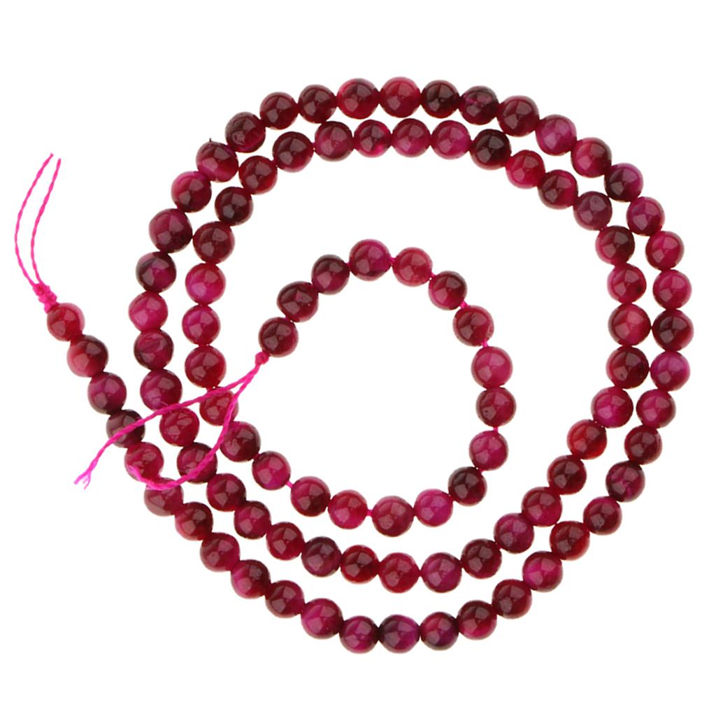 1 Strand Natural Stone Rose Red Tiger Eye Agate Loose Beads Lot Craft 4mm