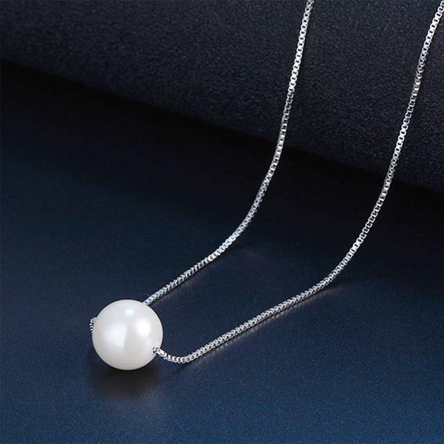 Dây chuyền vòng cổ mặt hạt ngọc trai 10mm