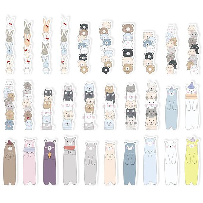 Hộp 30 Đánh Dấu Sách Bookmark Thú Cưng Siêu Cute Dễ Thương