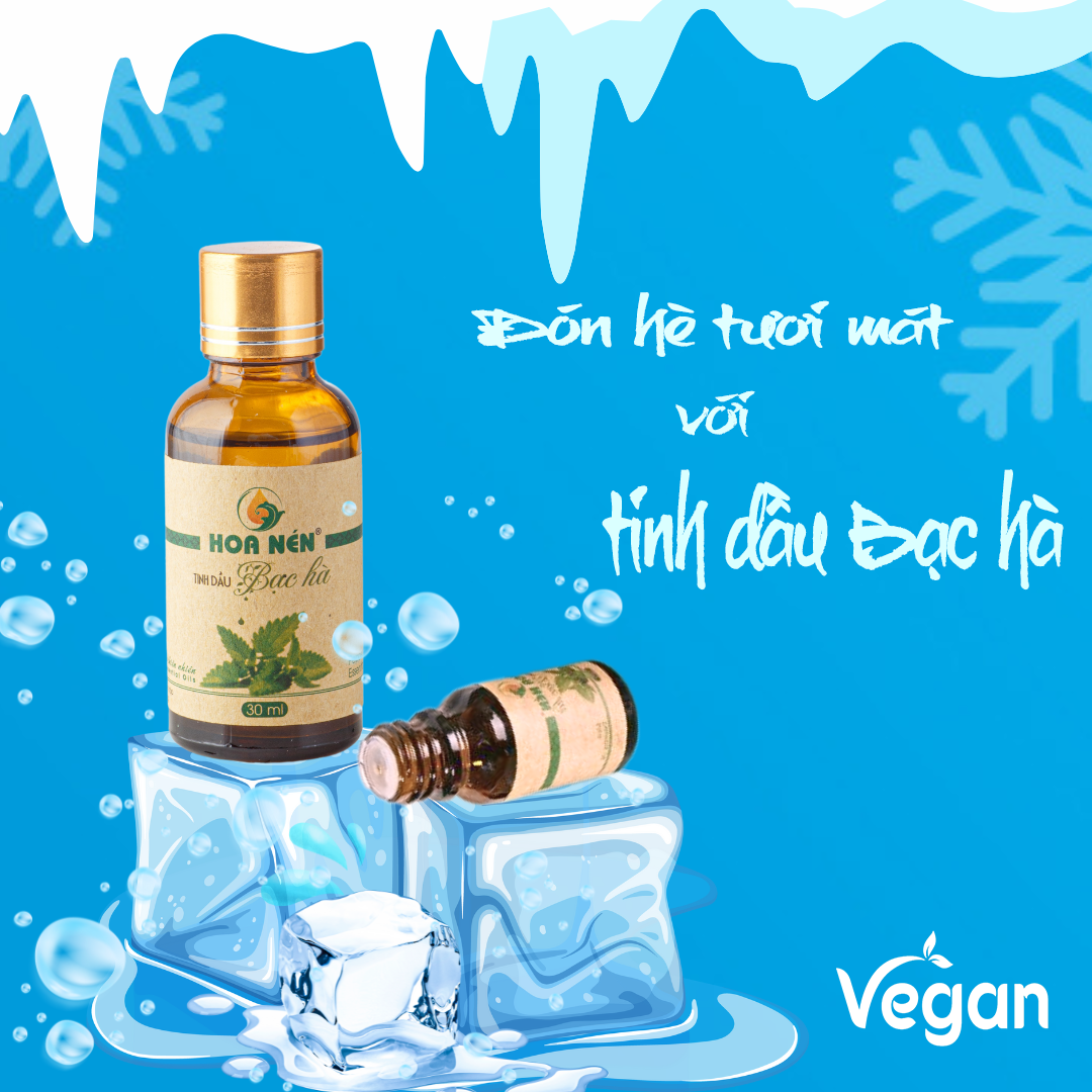 Tinh dầu Bạc Hà nguyên chất 100ml - Hoa Nén - Vegan - The mát, thư giãn, đuổi chuột