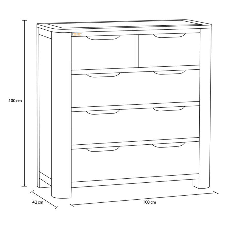 Tủ ngăn kéo Romsey 2+3 gỗ sồi